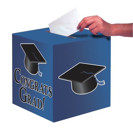 CREATIVE CONVERTING Blue Graduation Card Box, 9", 6PK 083312